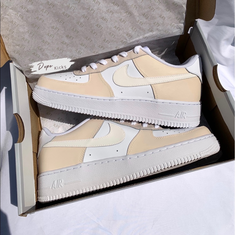 Custom Brown Cream Air Force 1